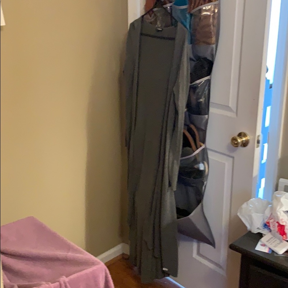 Gray long cardigan from express